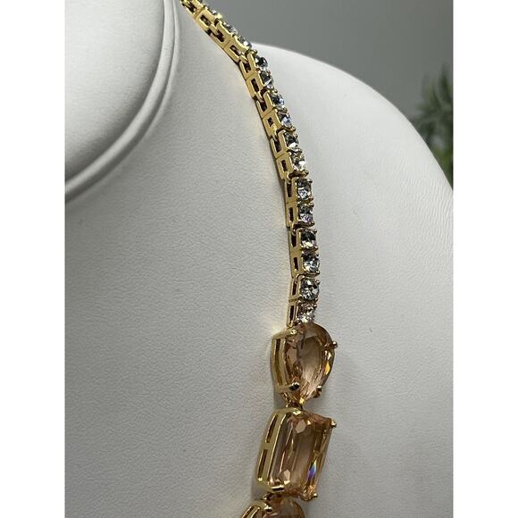 KATE SPADE NEW YORK "Draped Jewels" Blush MultiShaped Clear Rhinestone Necklace - Picture 10 of 16